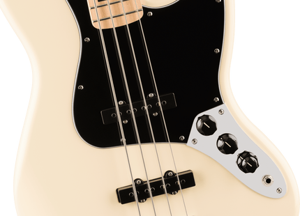 Affinity Series® Active Jazz Bass®, Maple Fingerboard, Black Pickguard, Olympic White