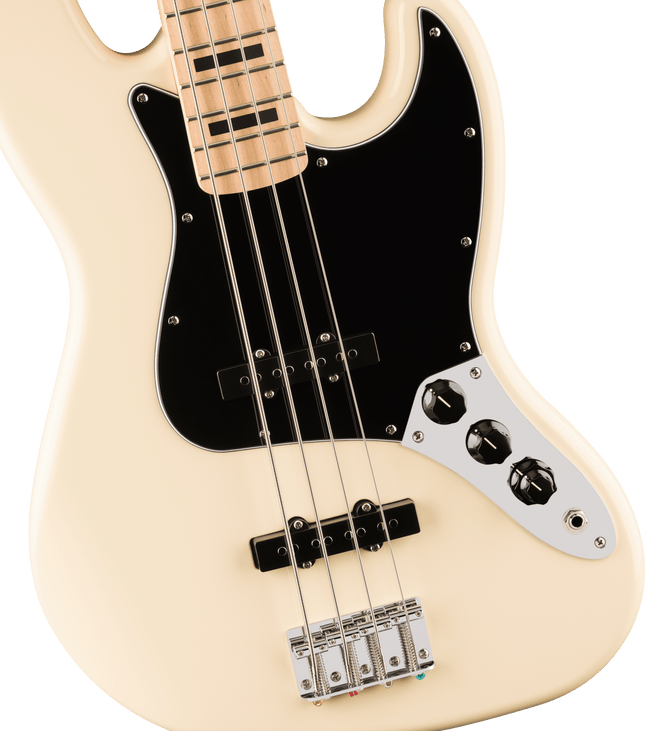 Affinity Series® Active Jazz Bass®, Maple Fingerboard, Black Pickguard, Olympic White