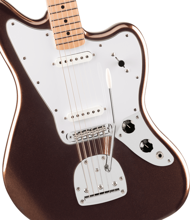 Guitarra Eléctrica Affinity Series™ Jaguar®, Maple Fingerboard, White Pickguard, Mystic Metallic Brown
