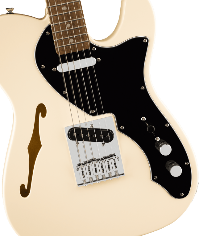 Guitarra Eléctrica Affinity Series™ Telecaster® Thinline, Laurel Fingerboard, Black Pickguard, Olympic White