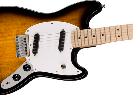 Guitarra Eléctrica Squier Sonic® Mustang®, Maple Fingerboard, White Pickguard, 2-Color Sunburst
