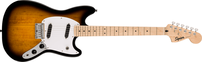 Guitarra Eléctrica Squier Sonic® Mustang®, Maple Fingerboard, White Pickguard, 2-Color Sunburst