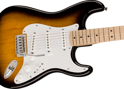 Guitarra Eléctrica Squier Sonic® Stratocaster®, Maple Fingerboard, White Pickguard, 2-Color Sunburst