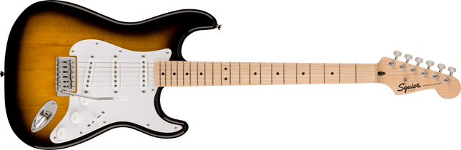 Guitarra Eléctrica Squier Sonic® Stratocaster®, Maple Fingerboard, White Pickguard, 2-Color Sunburst