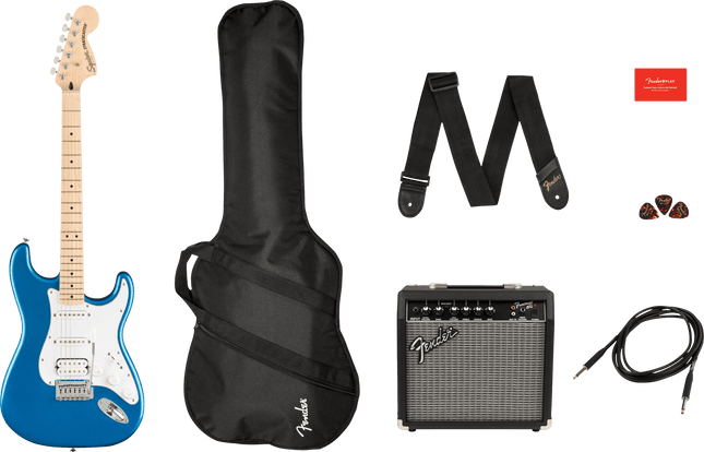Guitarra Eléctrica Affinity Series™ Stratocaster® HSS Pack, Maple Fingerboard, Lake Placid Blue, Gig Bag, 15G - 120V