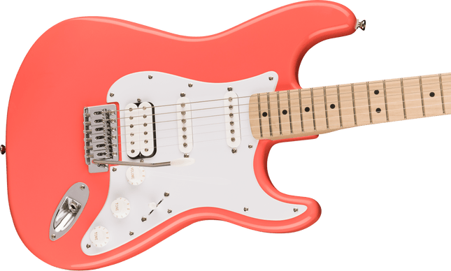 Guitarra Eléctrica Squier Sonic® Stratocaster® HSS, Maple Fingerboard, White Pickguard, Tahitian Coral