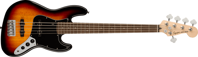 Affinity Series® Jazz Bass® V, diapasón de laurel, golpeador negro, Sunburst de 3 colores